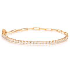 Sienna Crystal Paperclip Tennis  Bracelet