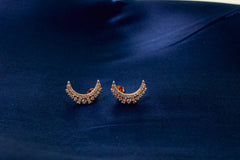 Luna Crystal Crescent Moon Stud Earrings