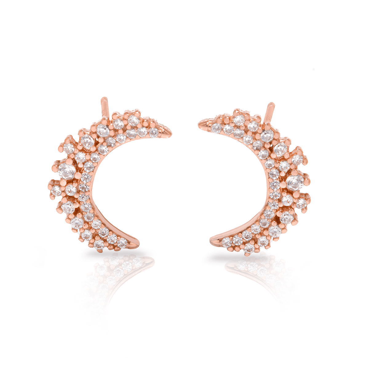 Crystal Madeline Crescent Earrings Clear – Crystal Stud Earrings