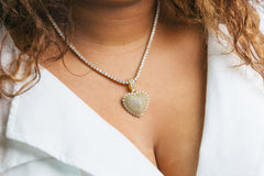 Crystal Heart Tennis Necklace